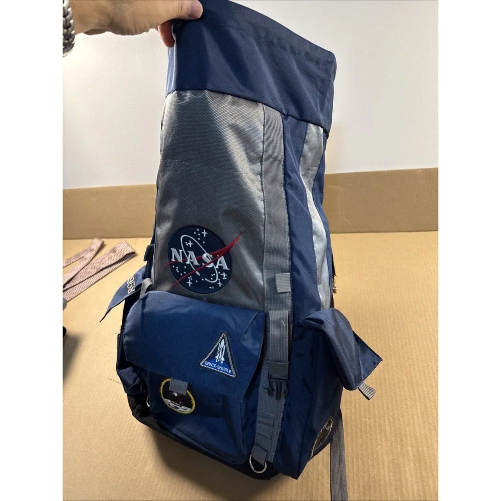 NASA Roll Top Laptop Backpack Bioworld Apollo Shuttle Patch Logo Space Bag